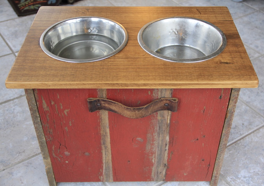 DIY Elevated Dog Bowl Station With Extra Food Storage