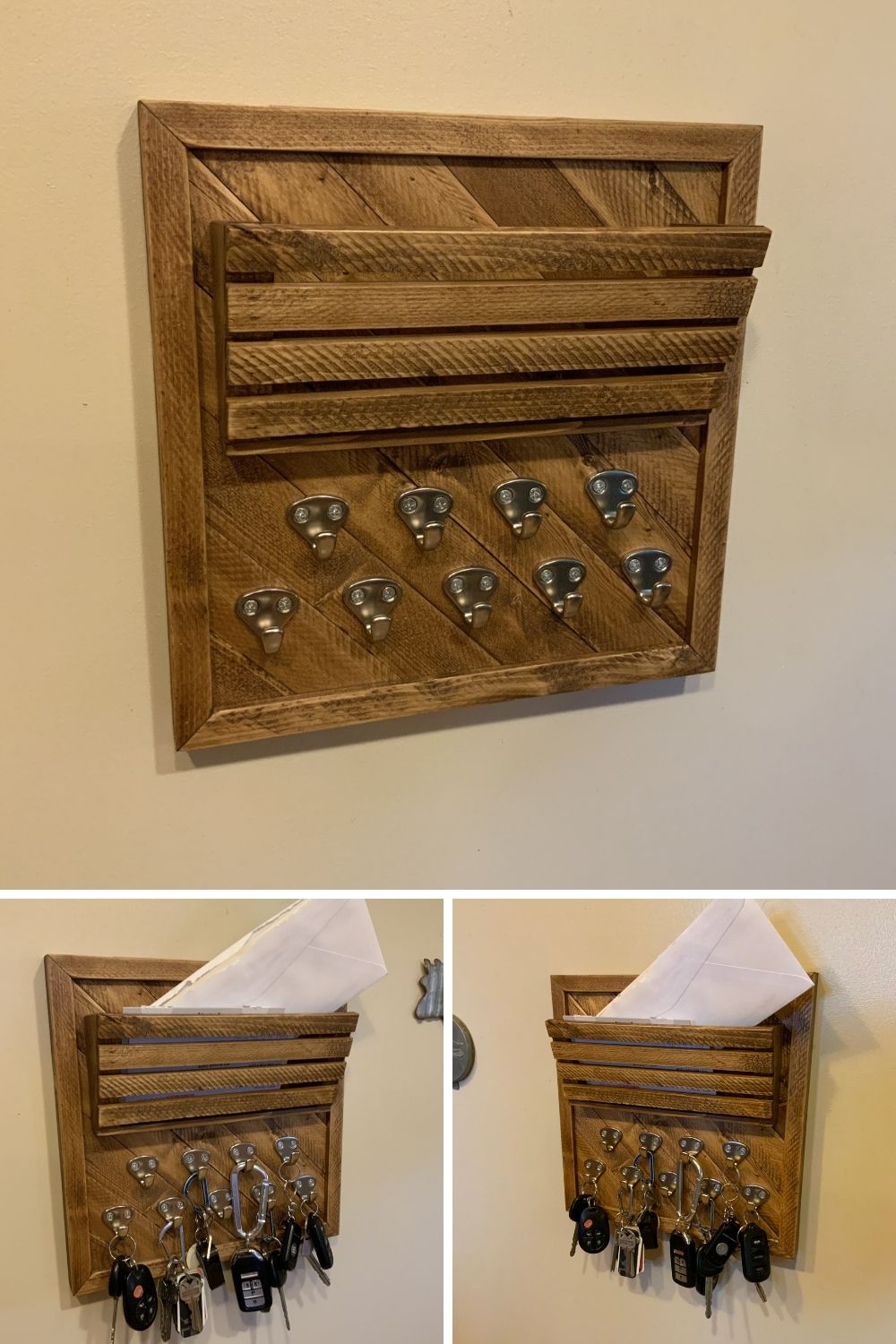 DIY Entryway Key Holder with Mail Slot [Video] | Handcrafted by Jason ...